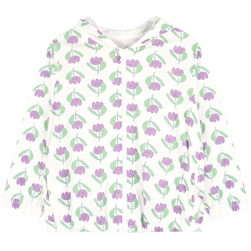 衣拉拉夏季女童防晒衣纯棉皮肤衣儿童长袖薄款开衫上衣小女孩外套