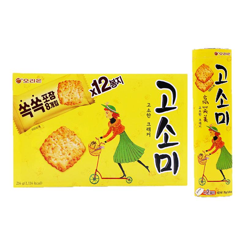 韩国进口食品好丽友高笑美芝麻薄脆饼干办公室解馋零嘴甜咸味零食