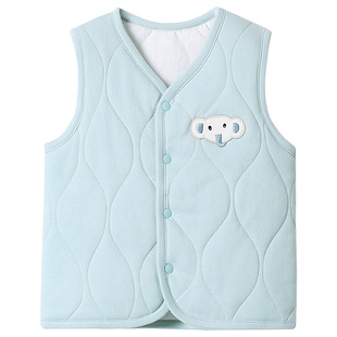 宝宝夹棉马甲冬季加厚款婴儿保暖背心秋冬儿童内穿纯棉男童女马夹