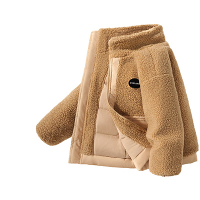 迪士尼男童羽绒服外套加厚保暖摇粒绒童装男大童衣服儿童加绒冬装