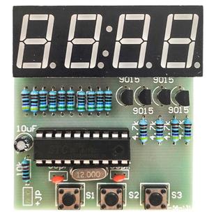 4位数字电子钟DIY套件单片机时钟闹钟制作焊接练习电路TJ-56-131