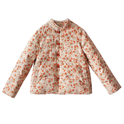 灯芯绒印花羽绒服女冬季加厚短款