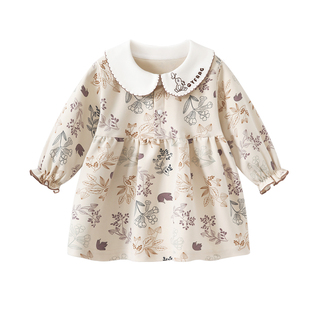 婴儿长袖春装裙子女童连衣裙春秋纯棉儿童小公主裙女宝宝洋气裙子