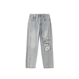 LAMLICKA能量小狗宽松牛仔裤嘻哈潮牌原创滑板裤青少年休闲长裤