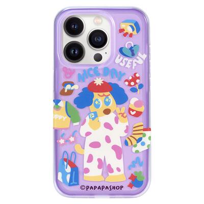 PaPaPa制造局   臭美小狗磨砂手机壳二合一边框适用于iPhone16promax保护套苹果15pro原创手机壳