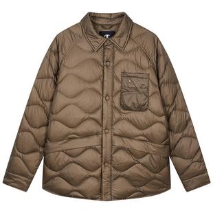 【防泼水】Champion冠军羽绒服女25冬季新款情侣菱格纹轻薄外套男