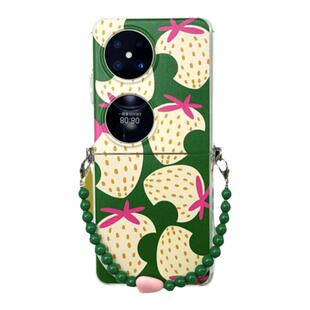 小清新咬一口草莓pocket2折叠屏手机壳时尚百搭短链适用华为p50pocket女OPPOFindN3Flip斜挎防丢侧背N2Flip软