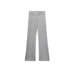 CALZEDONIA卡泽意袜秋冬女士时尚休闲绞花针织直筒阔腿裤MODP1279