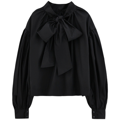 SLY法式优雅风前后两穿系带衬衫