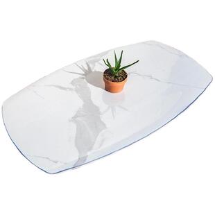 四边弧形马肚形餐桌垫pvc透明软玻璃防水防油岩板桌面保护垫定制