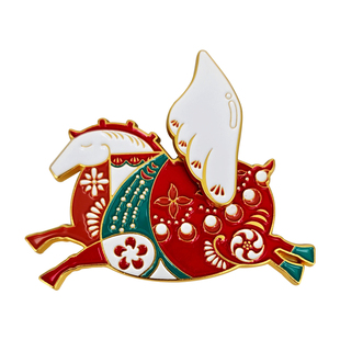 马年礼物西安文创纪念礼品唐富贵马上系列金属旋转冰箱贴有喜有福