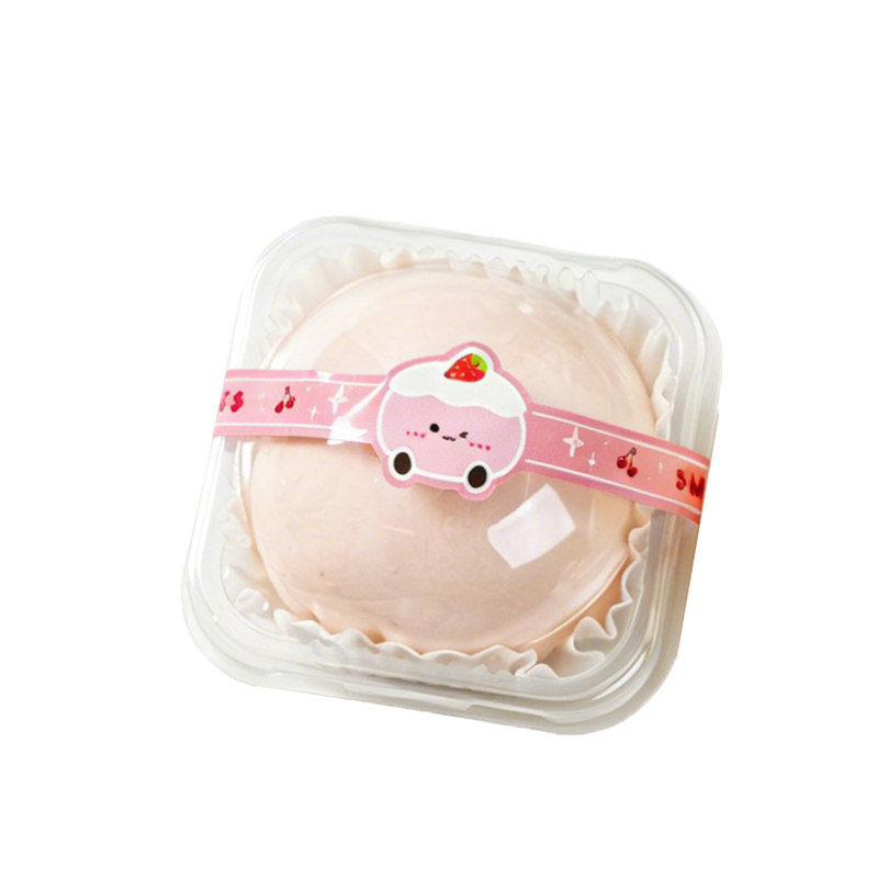 雪媚娘包装盒梅单个独立吸塑打包青团麻糍甜品烘焙贴纸分透明纸托
