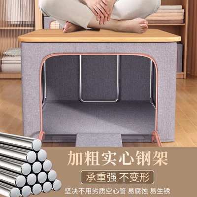 4个装 衣服收纳箱家用棉麻整理盒储物箱大容量超大被子打包袋神器