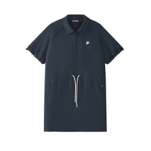 FILA FUSION斐乐潮牌女子梭织连衣裙2026夏季新款时尚宽松工装裙