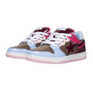 BAPESK8 STA男女鞋25年春夏多色拼接星标亮面休闲鞋191312O