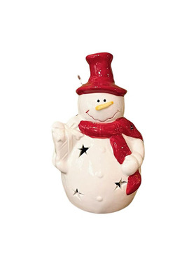 陶瓷圣诞氛围灯 星星镂空发光摆件礼物 买即送一百个纽扣电池