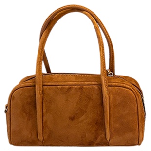 【公子雯】保龄球包包2025秋新款麂皮羊猄绒高级手提斜挎包小方包