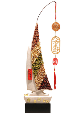 办公室一帆风顺帆船摆件高端大气客厅旺宅入户玄关竖高装饰品摆设