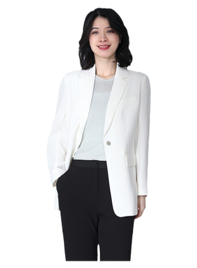 翠贝卡商场同款修身白色西服外套