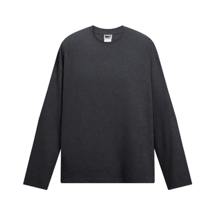 NELY小尼力男女长袖T恤秋冬潮牌高级感树皮纹褶皱垂感打底衫内搭