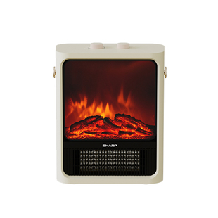 夏普台式取暖器 家用卧室仿真火焰壁炉电暖气 节能速热浴室暖风机