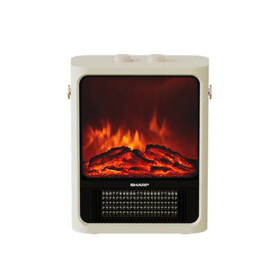 夏普台式取暖器 家用卧室仿真火焰壁炉电暖气 节能速热浴室暖风机