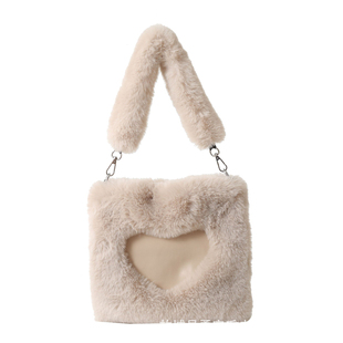 alo正品2025新款毛绒爱心包女包单肩斜挎包手提包毛毛包小众设计