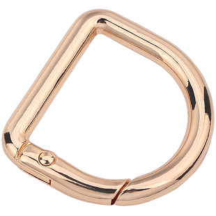 D字扣包包五金配件金属d型斜垮肩带固定扣皮包连接卡扣弹簧圈钩