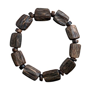 尚庸郡天然越南顺化黑奇楠沉香手串随形桶珠保真老料文玩木手链女