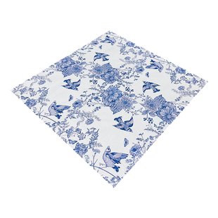 三层加厚青花瓷印花餐巾纸西餐口布江南素雅家用彩色纸巾50张每盒
