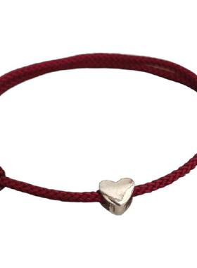 S925纯银爱心手绳编织手链