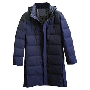 无缝系列！防风防水！纯色蓬松加厚连帽长款外套男士羽绒服M653