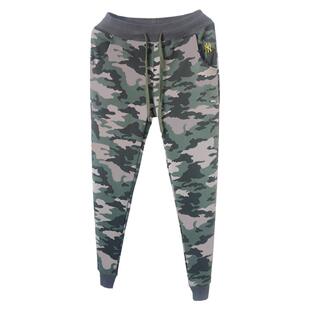 韩版弹力修身小脚迷彩裤束脚收口运动长裤情侣卫裤春夏男女款薄款