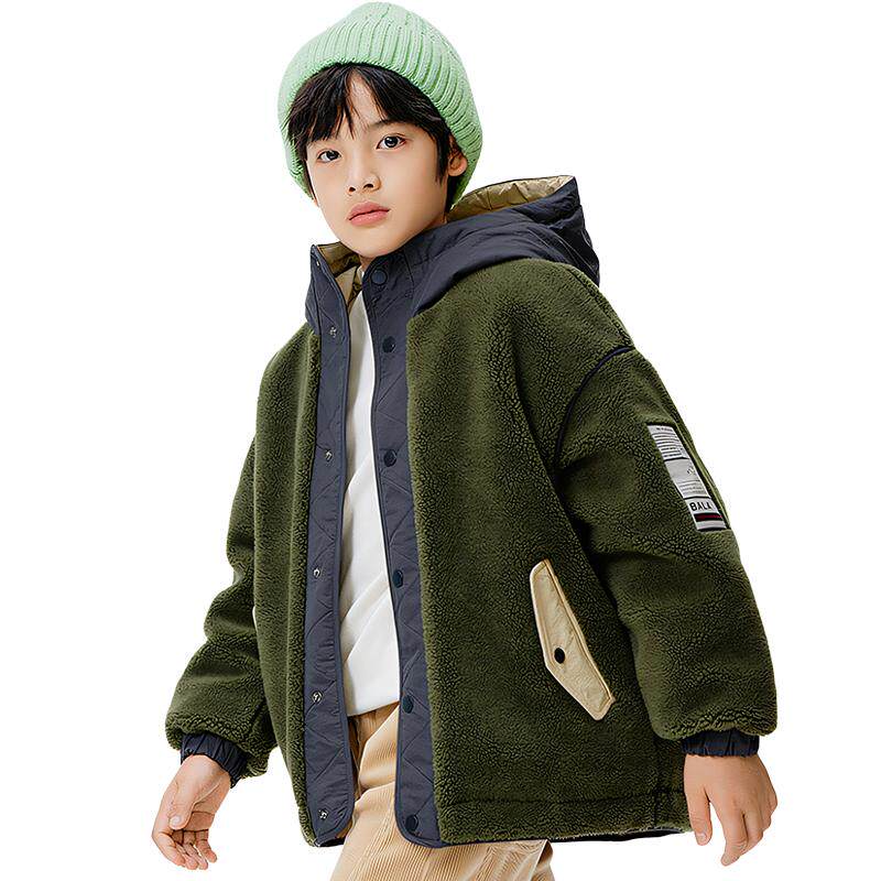巴拉巴拉男童加厚冬季棉服摇粒绒