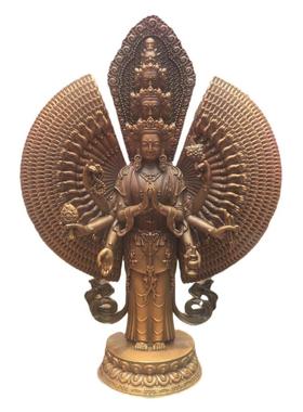 千手观音/十一面千手观音/千手观音菩萨/12cm紫铜佛像供奉摆件