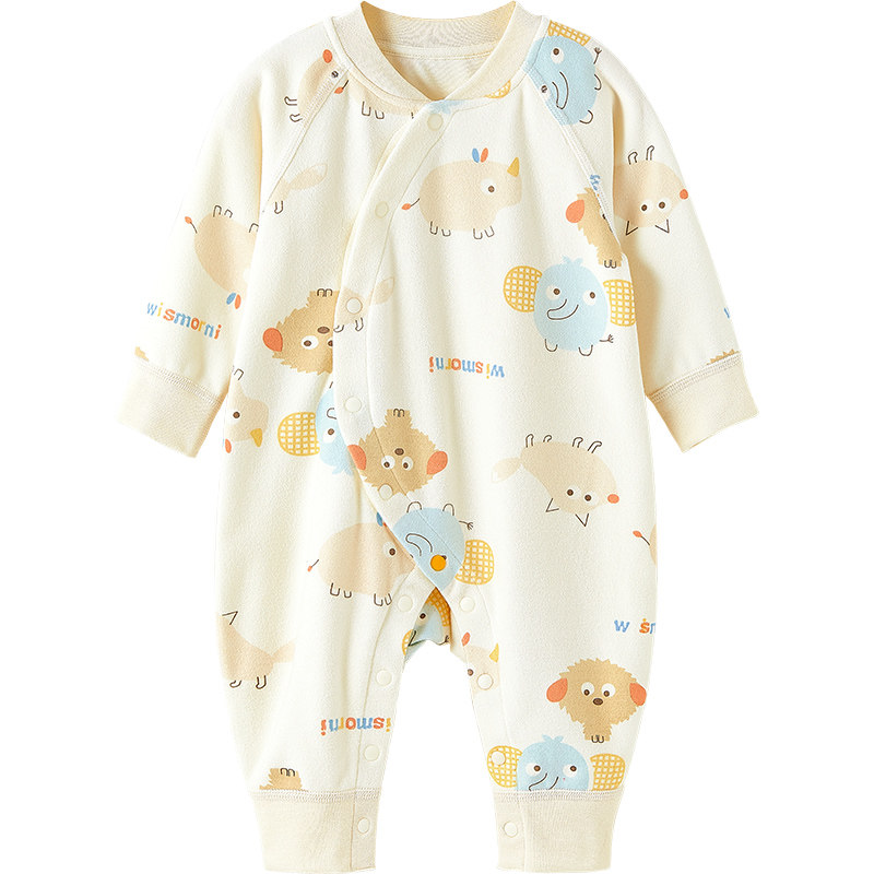 微狮牧尼德绒婴儿保暖连体衣秋冬季新生儿衣服装宝宝长袖哈衣爬服