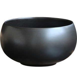 白瓷碗黑色圆碗钵青瓷僧人钵盂复古传统佛文化陶瓷和尚居士碗佛碗