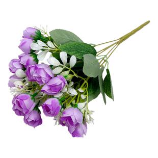 假花仿真花束单支塑料绢花玫瑰绢布干花花坛栅栏小把插花田园装饰