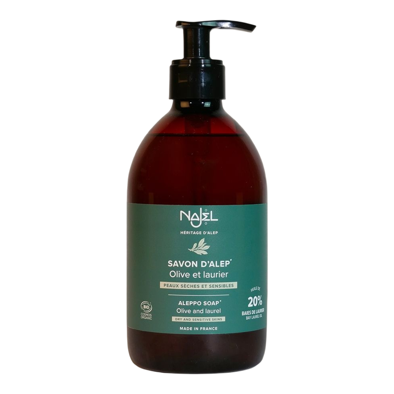 NAJEL 有机阿勒颇皂液20%月桂油去角质控油面体头一体版香港500ml