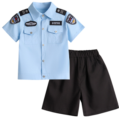 纯棉儿童小警官演出服