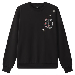 【国风十字绣】卡宾刺绣长袖卫衣男装春新款重磅纯棉圆领上衣