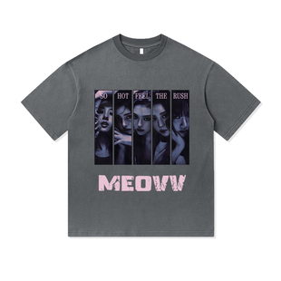 MEOVV韩女团粉丝周边应援爱豆K POP重磅纯棉T恤半袖情侣男女同款