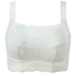 倾慕艺生大码内衣女大胸显小全罩杯收副乳文胸蕾丝抹胸裹胸防走光