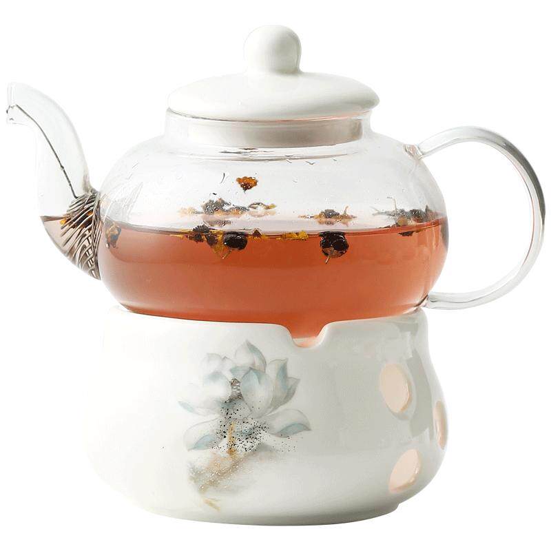 艺客玻璃花茶壶破损包赔送蜡烛