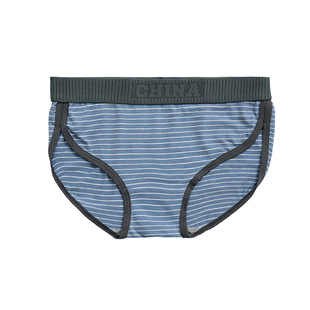 3条女士纯棉条纹抗菌裆舒适透气中腰四角三角运动宽松大码内裤