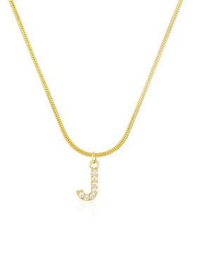 ins野生士多英文字母锁骨链水钻