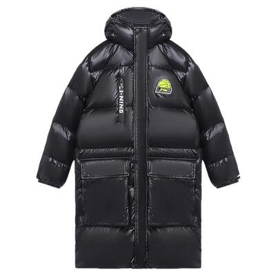 Lining/李宁正品男大童中长款羽绒服冬季连帽加厚保暖外套YYMS043