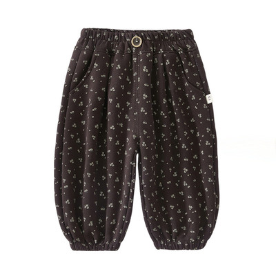 女宝宝法系风碎花春秋休闲裤童裤长裤儿童小童休闲宽松卫裤灯笼裤