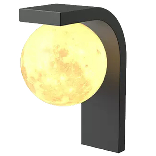 户外太阳能壁灯别墅庭院门前照明灯月球灯圆形花园墙壁灯围墙灯