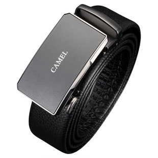 骆驼皮带头层牛皮男士送男友爸爸生日情人节礼物自动扣真皮裤腰带